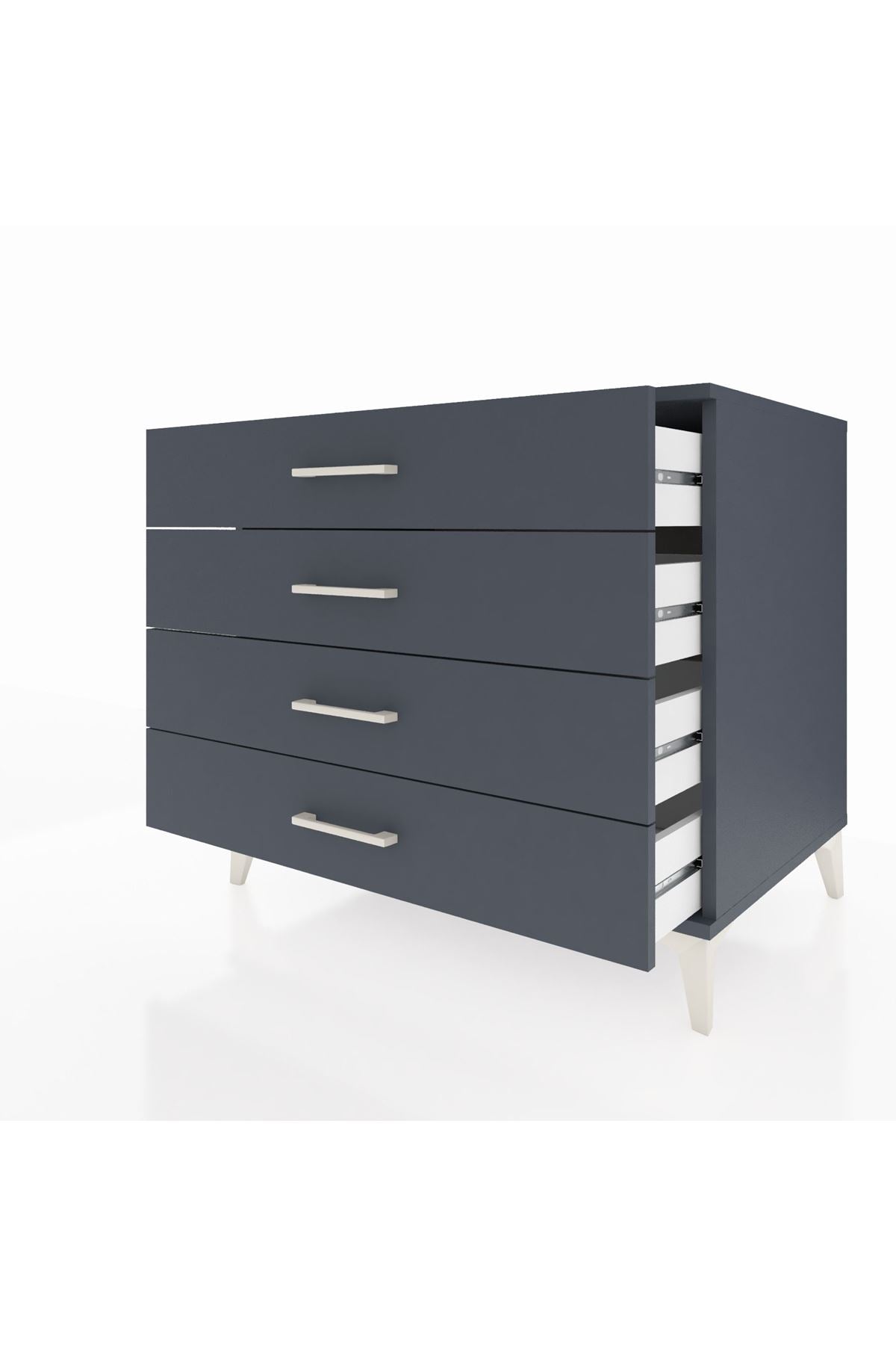 Kronos Şifonyer 4 Çekmeceli 88x59x80 Antrasit-Antrasit