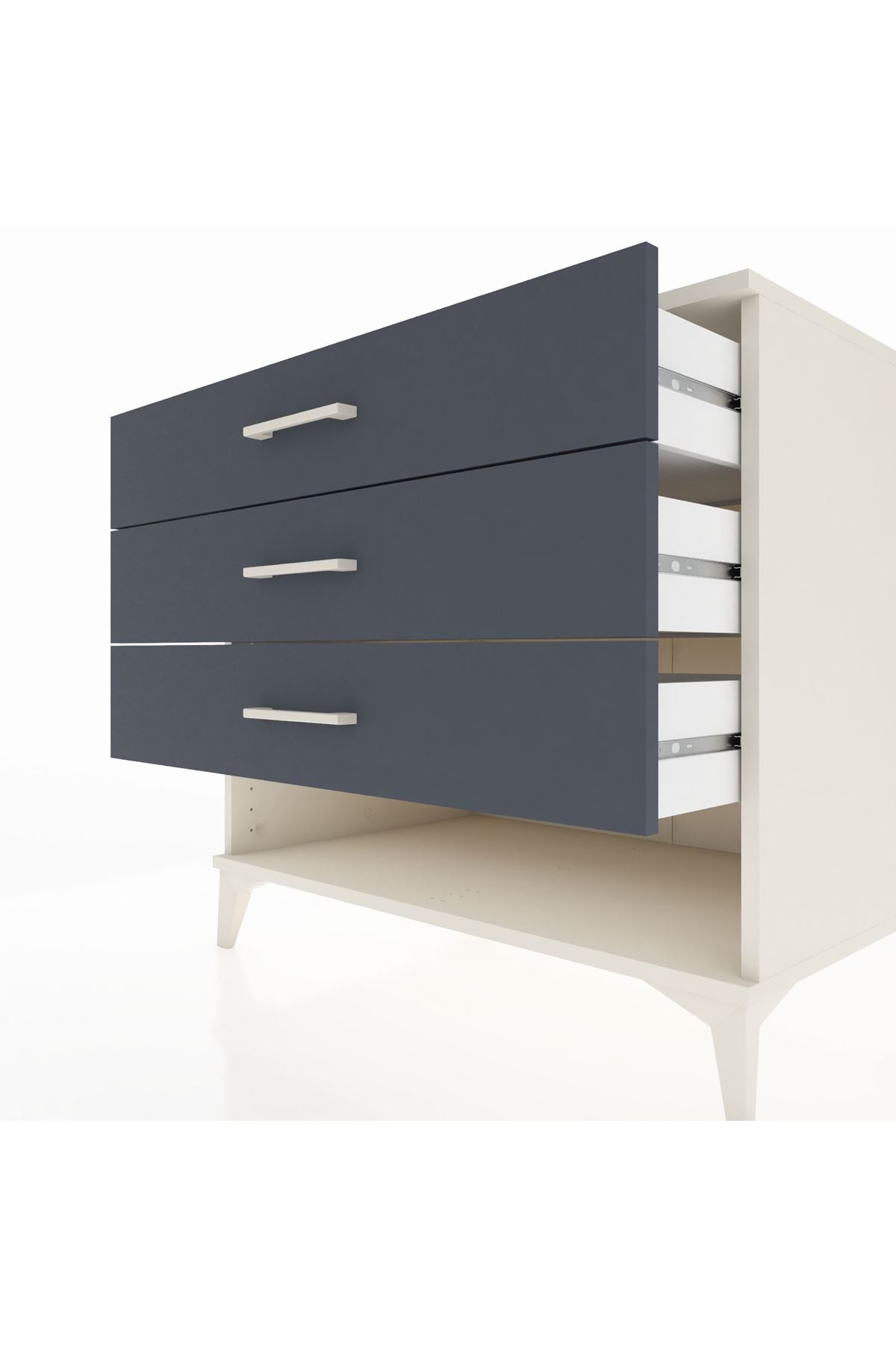 Kronos Şifonyer 3 Çekmeceli 88x59x80 Aytaşı-Antrasit