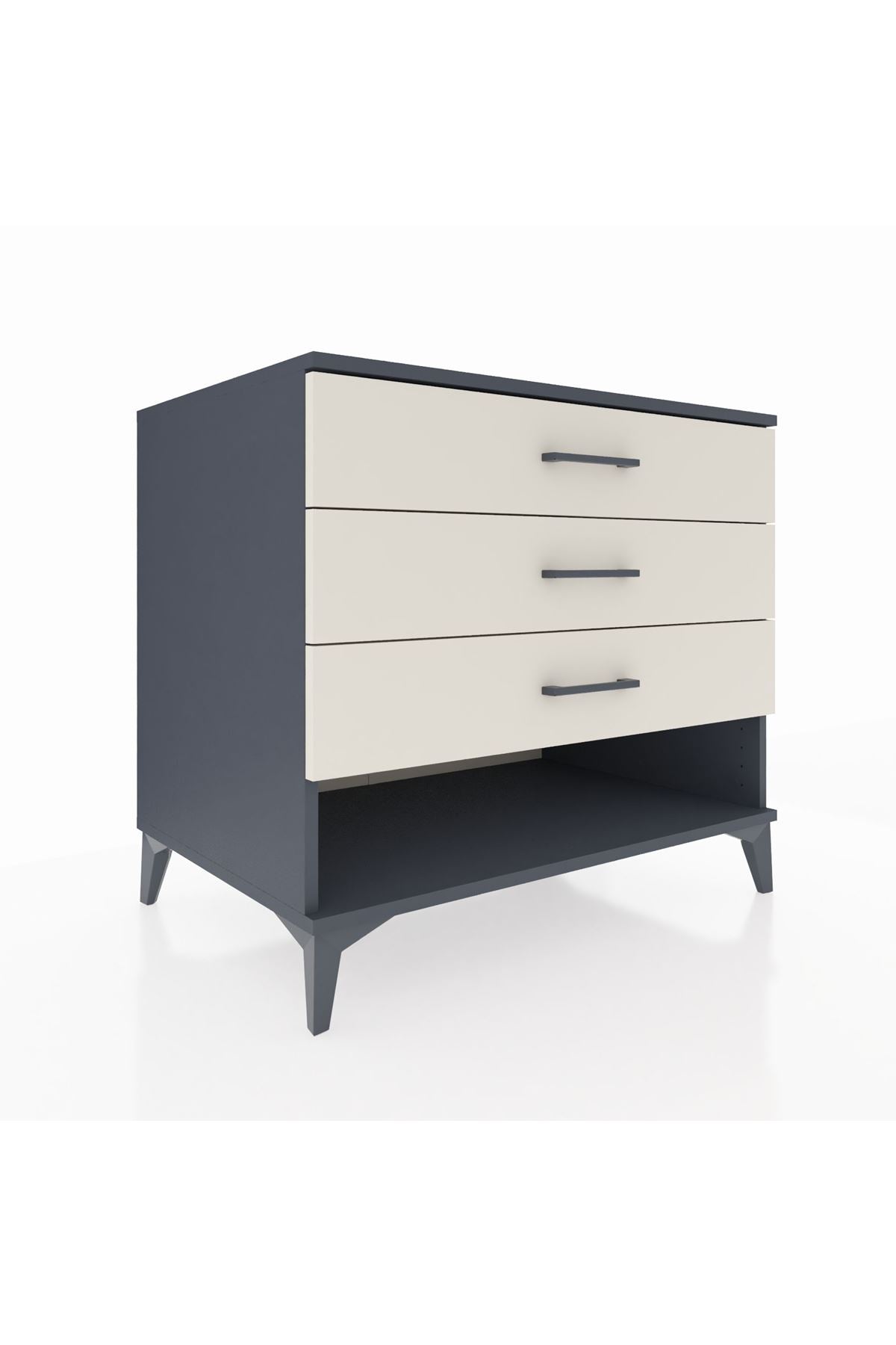 Kronos Şifonyer 3 Çekmeceli 88x59x80 Antrasit-Aytaşı