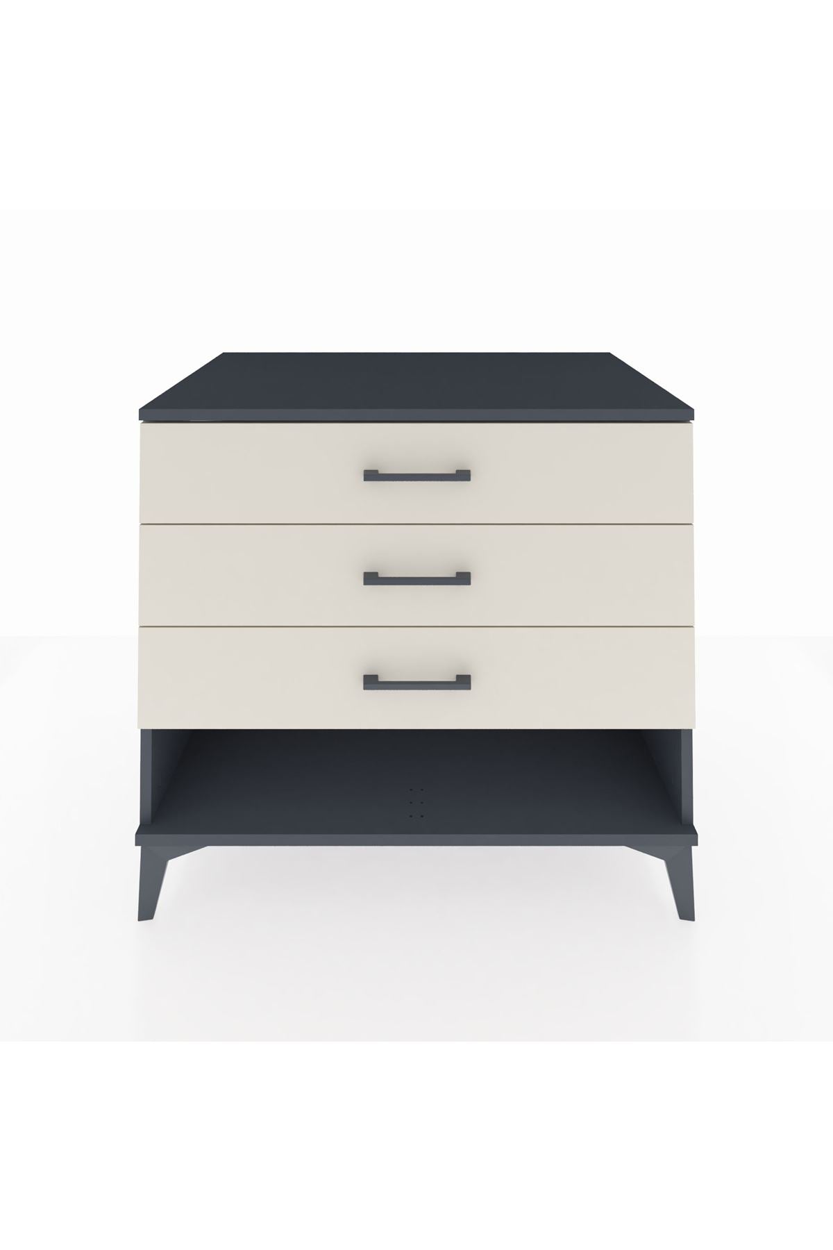 Kronos Şifonyer 3 Çekmeceli 88x59x80 Antrasit-Aytaşı