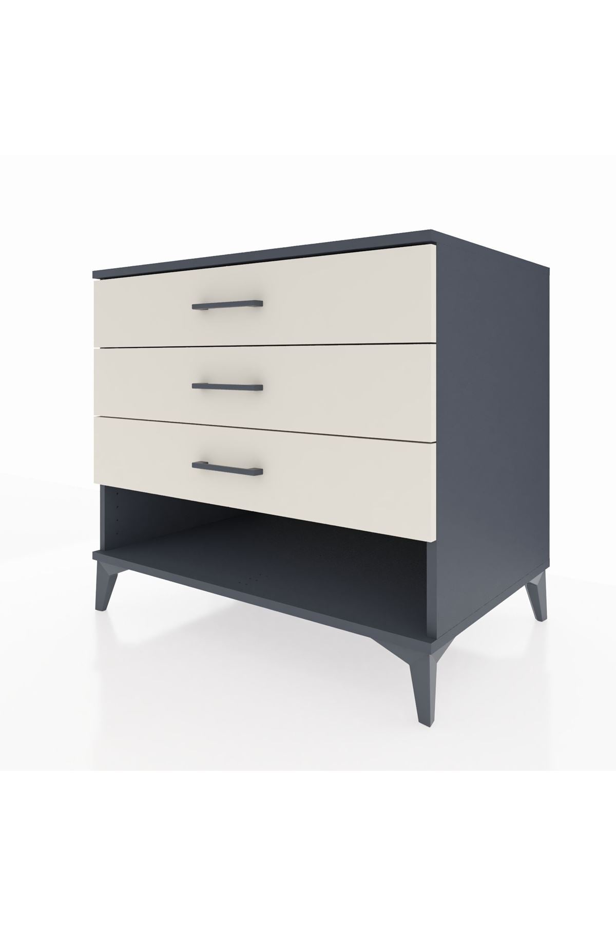Kronos Şifonyer 3 Çekmeceli 88x59x80 Antrasit-Aytaşı