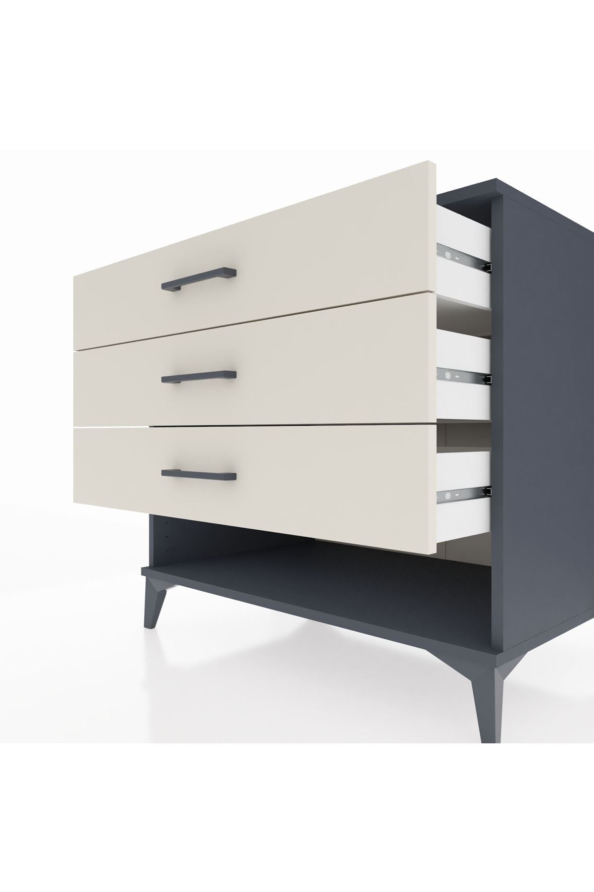 Kronos Şifonyer 3 Çekmeceli 88x59x80 Antrasit-Aytaşı