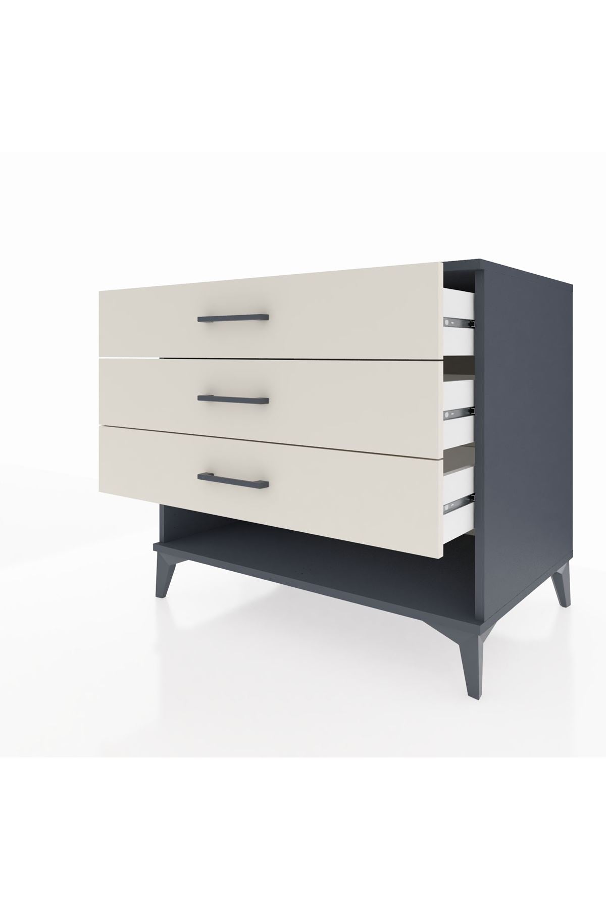 Kronos Şifonyer 3 Çekmeceli 88x59x80 Antrasit-Aytaşı