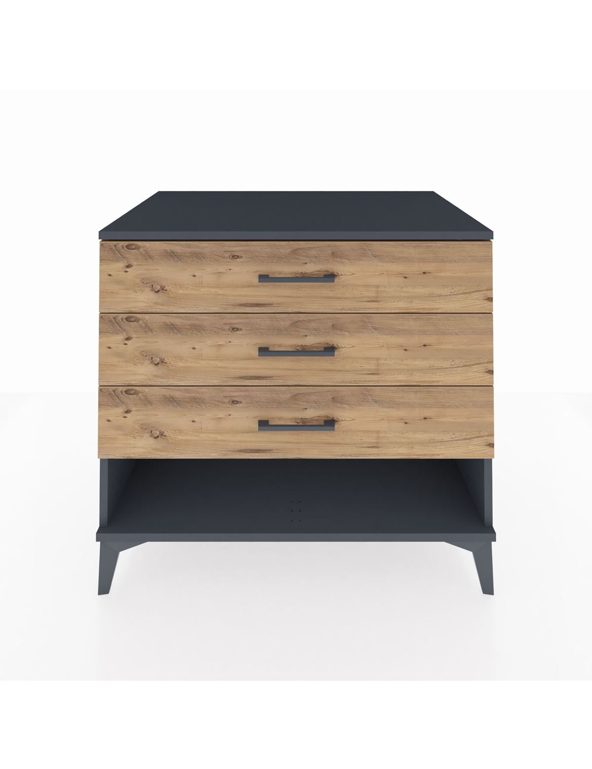 Kronos Şifonyer 3 Çekmeceli 88x59x80 Antrasit-Çam