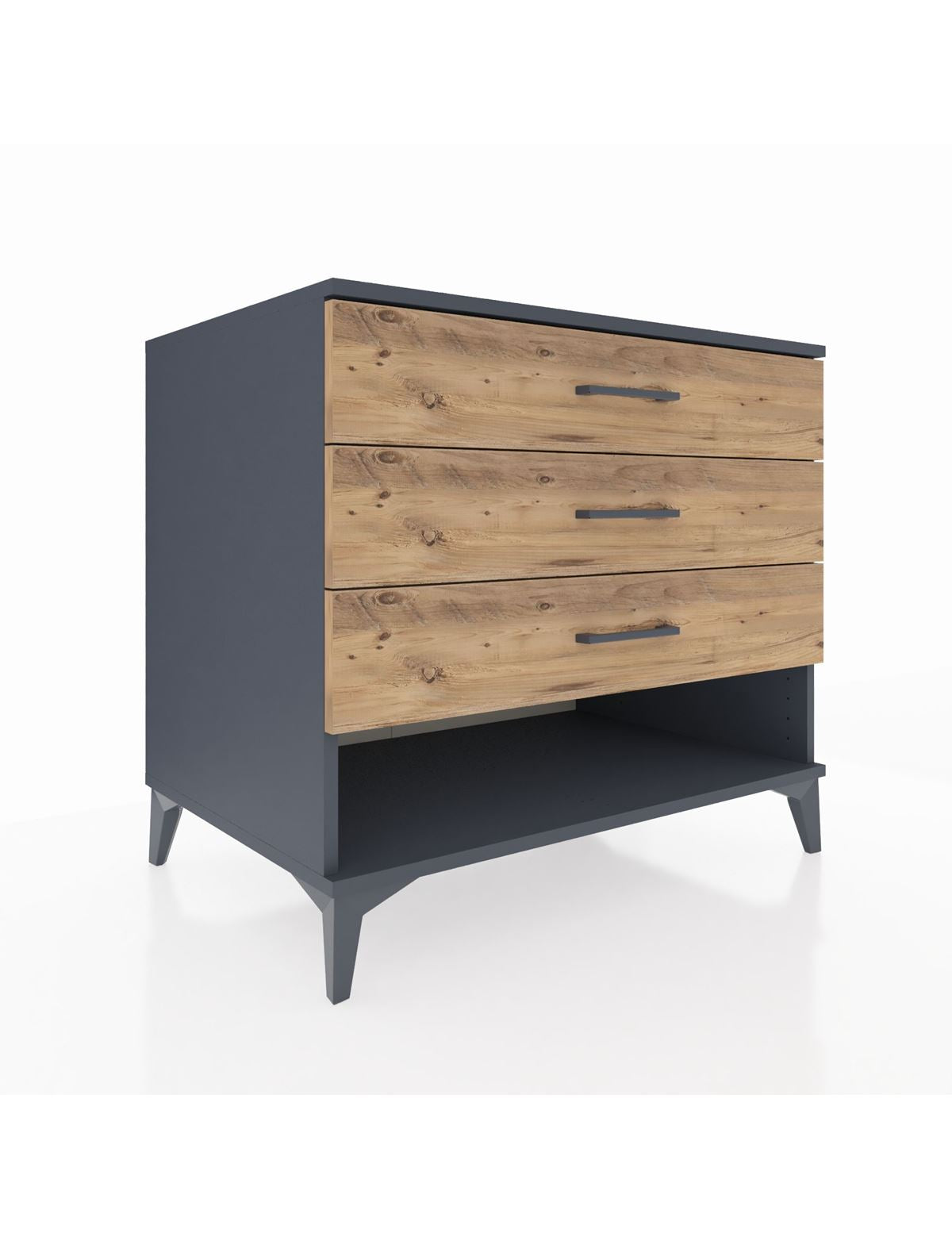 Kronos Şifonyer 3 Çekmeceli 88x59x80 Antrasit-Çam