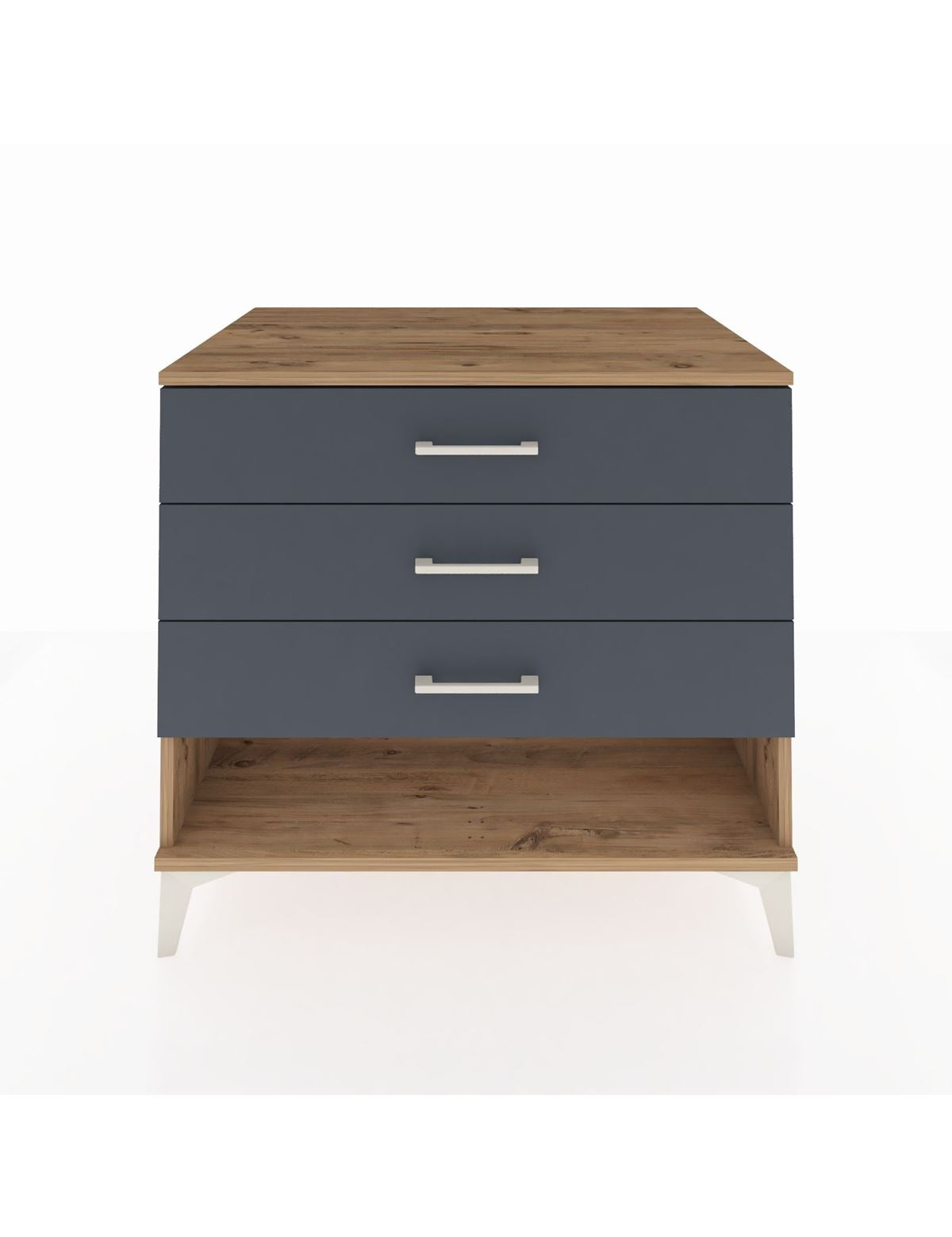 Kronos Şifonyer 3 Çekmeceli 88x59x80 Çam-Antrasit