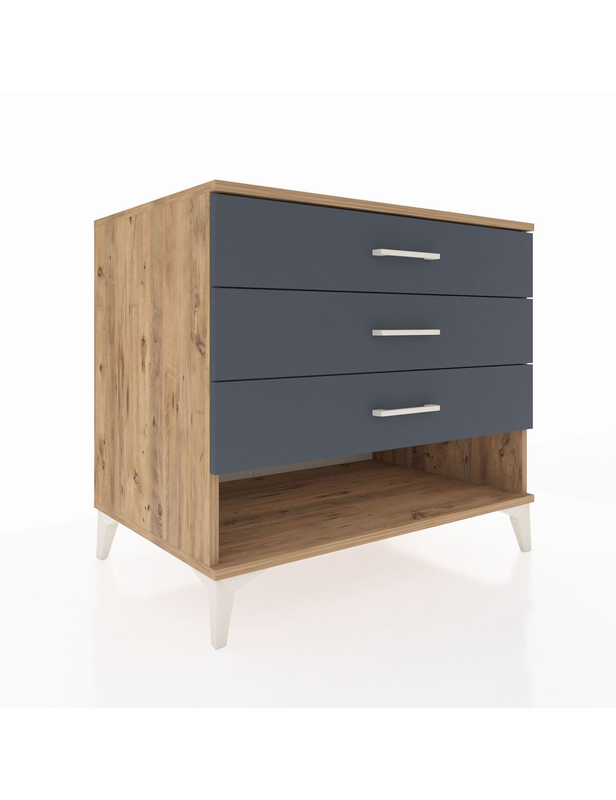 Kronos Şifonyer 3 Çekmeceli 88x59x80 Çam-Antrasit