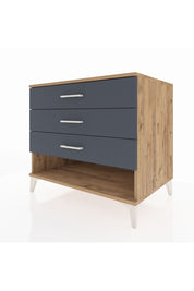 Kronos Şifonyer 3 Çekmeceli 88x59x80 Çam-Antrasit