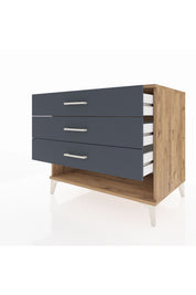 Kronos Şifonyer 3 Çekmeceli 88x59x80 Çam-Antrasit