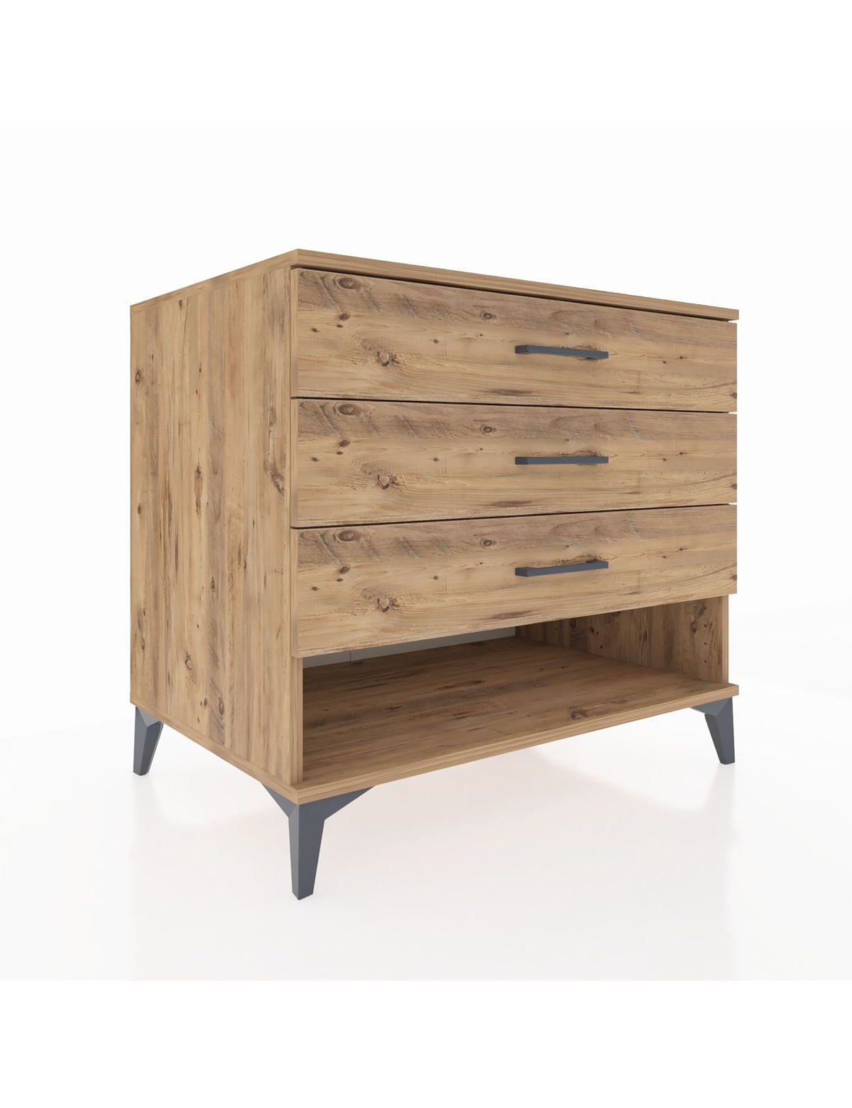 Kronos Şifonyer 3 Çekmeceli 88x59x80 Çam-Çam