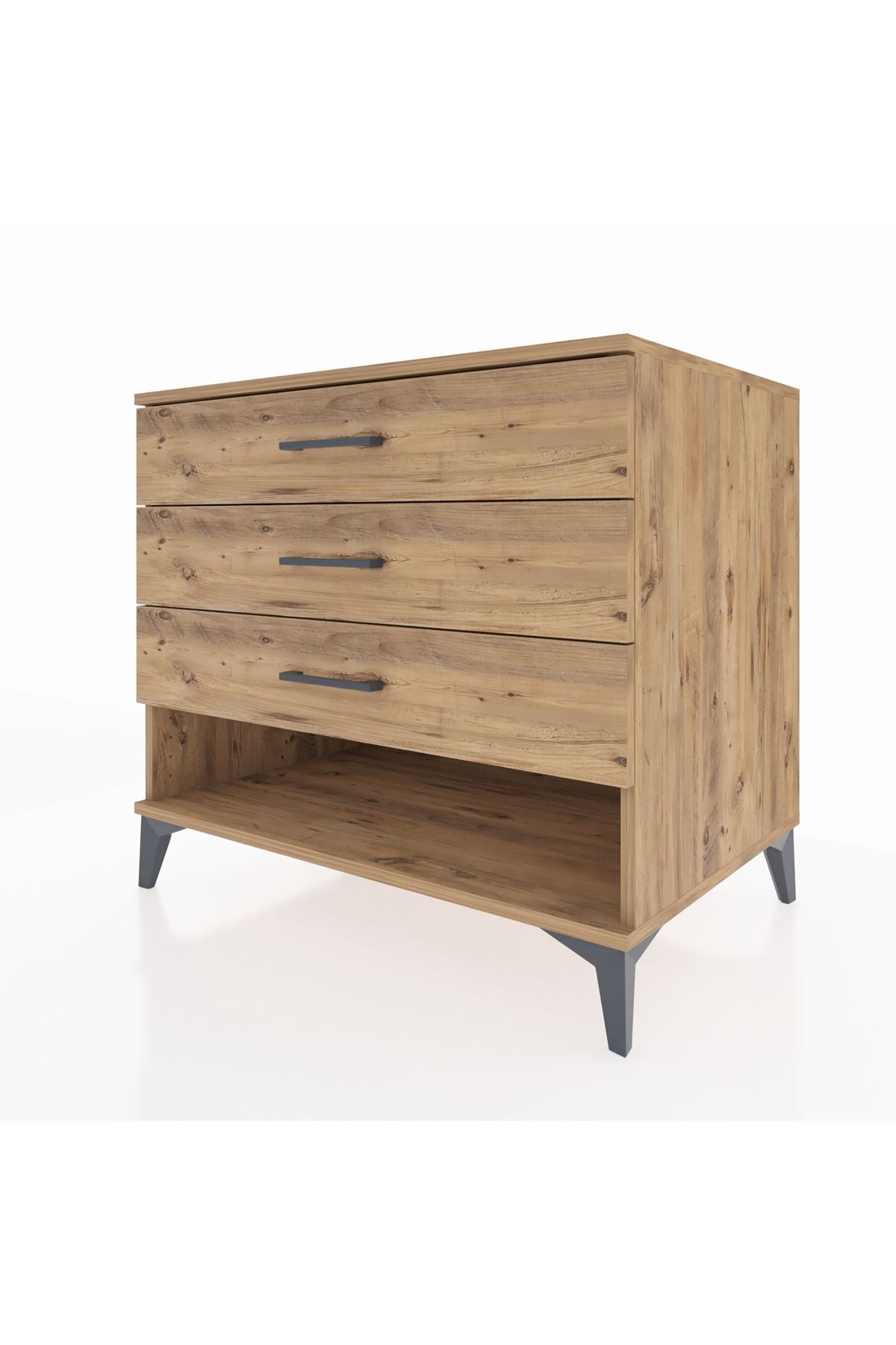 Kronos Şifonyer 3 Çekmeceli 88x59x80 Çam-Çam