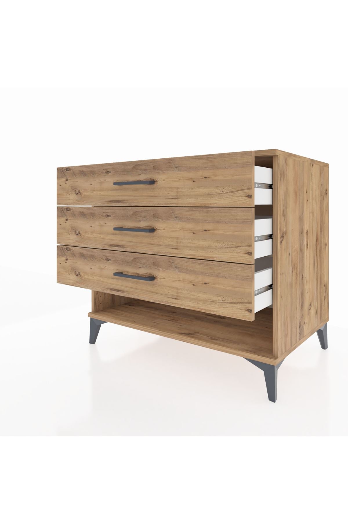 Kronos Şifonyer 3 Çekmeceli 88x59x80 Çam-Çam