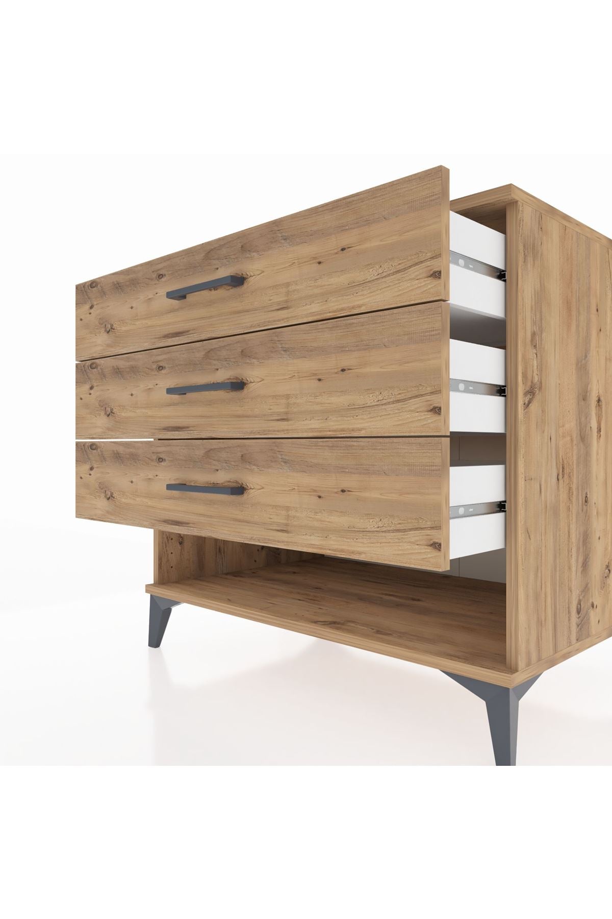 Kronos Şifonyer 3 Çekmeceli 88x59x80 Çam-Çam