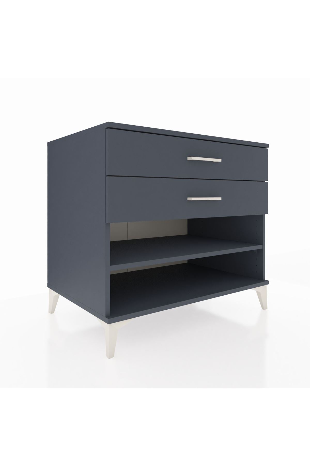 Kronos Şifonyer Tek Raflı 2 Çekmeceli 88x59x80 Antrasit-Antrasit