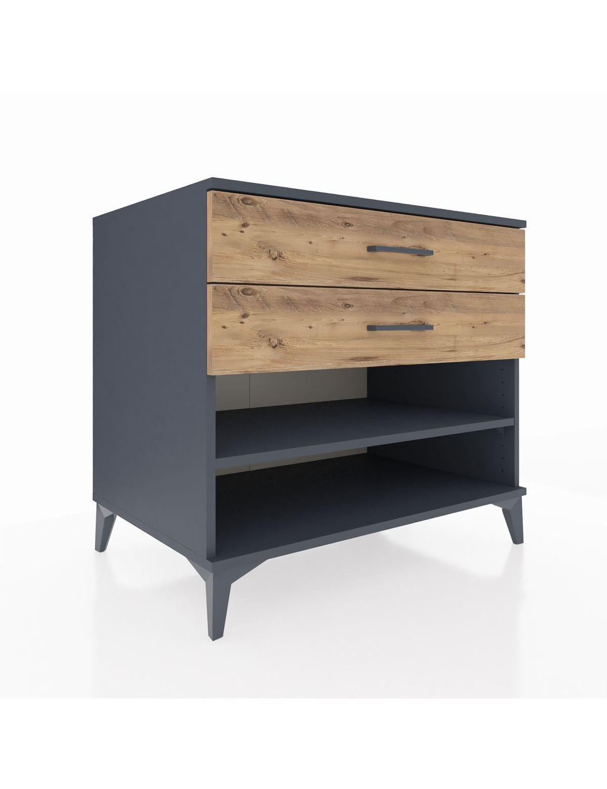 Kronos Şifonyer Tek Raflı 2 Çekmeceli 88x59x80 Antrasit-Çam