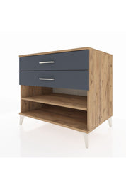 Kronos Şifonyer Tek Raflı 2 Çekmeceli 88x59x80 Çam-Antrasit