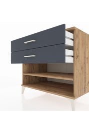 Kronos Şifonyer Tek Raflı 2 Çekmeceli 88x59x80 Çam-Antrasit