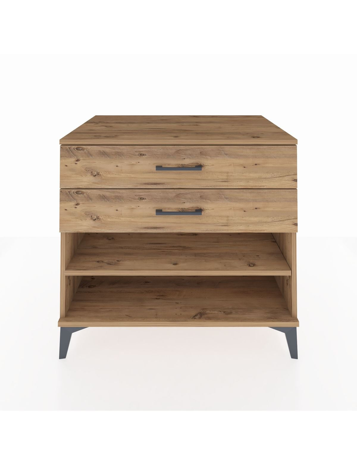 Kronos Şifonyer Tek Raflı 2 Çekmeceli 88x59x80 Çam-Çam