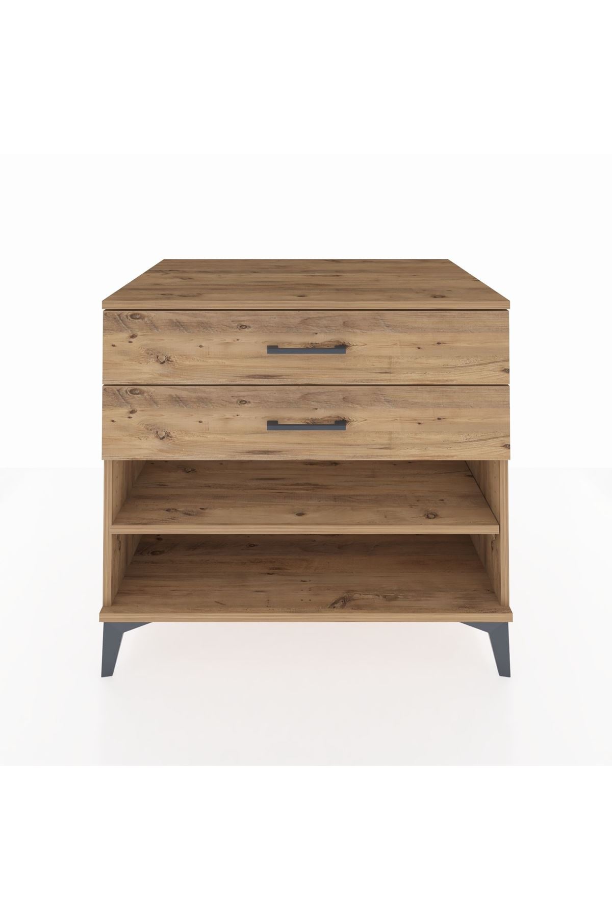 Kronos Şifonyer Tek Raflı 2 Çekmeceli 88x59x80 Çam-Çam