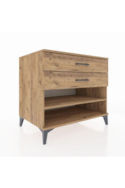 Kronos Şifonyer Tek Raflı 2 Çekmeceli 88x59x80 Çam-Çam