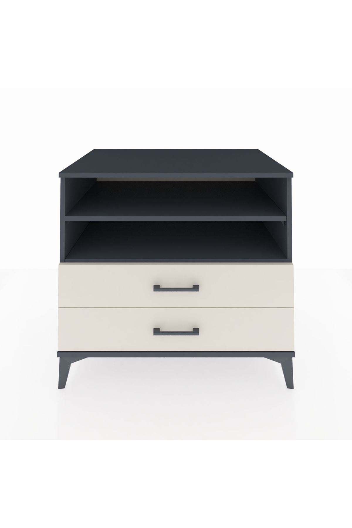 Kronos Şifonyer 2 Raflı 2 Çekmeceli 88x59x80 Antrasit-Aytaşı