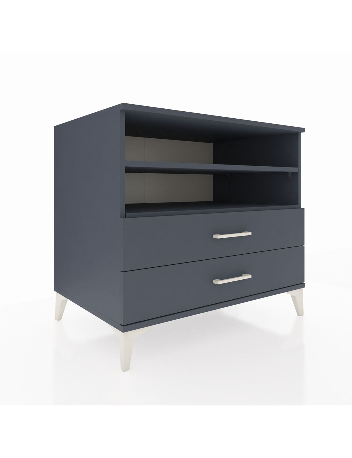 Kronos Şifonyer 2 Raflı 2 Çekmeceli 88x59x80 Antrasit-Antrasit