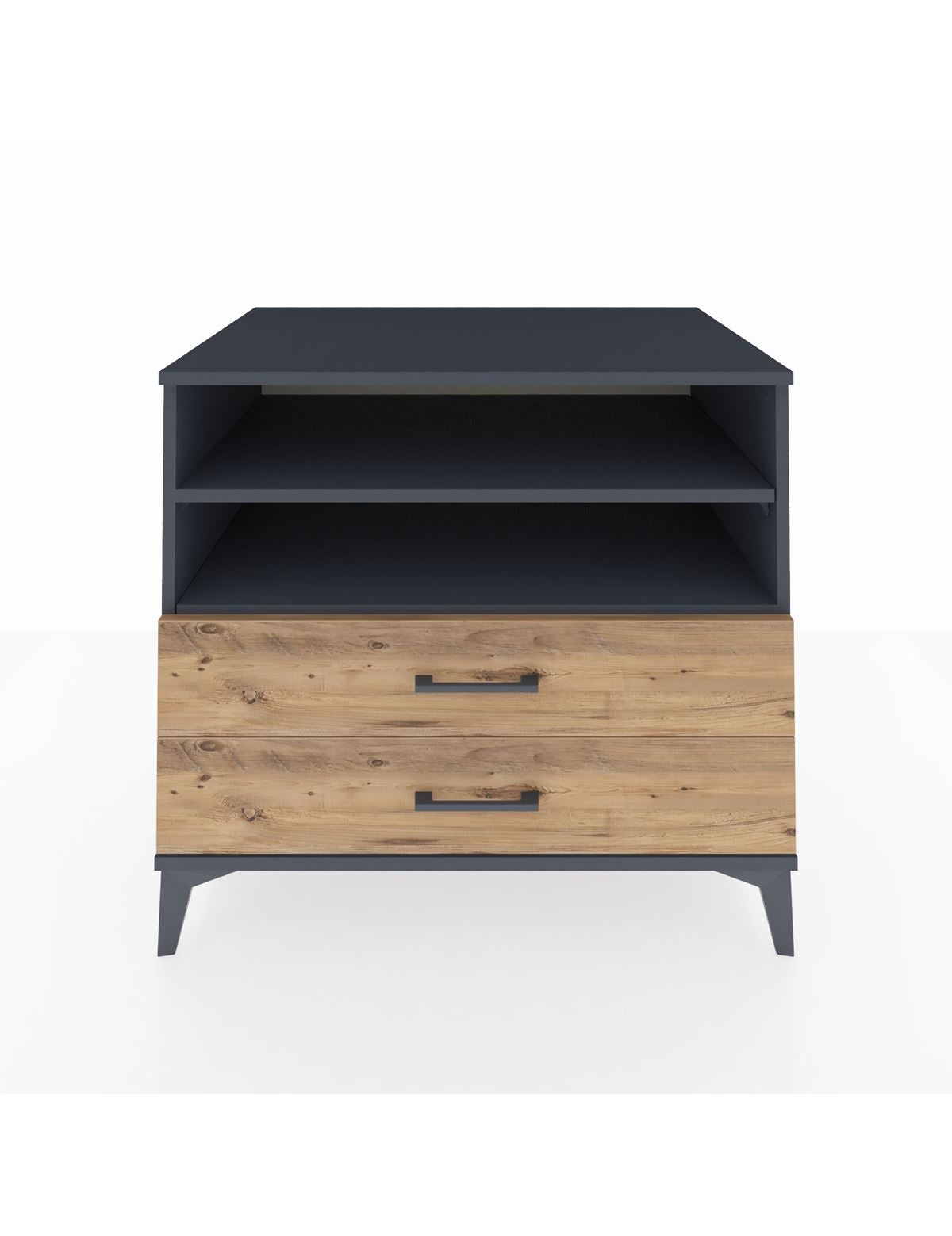 Kronos Şifonyer 2 Raflı 2 Çekmeceli 88x59x80 Antrasit-Çam