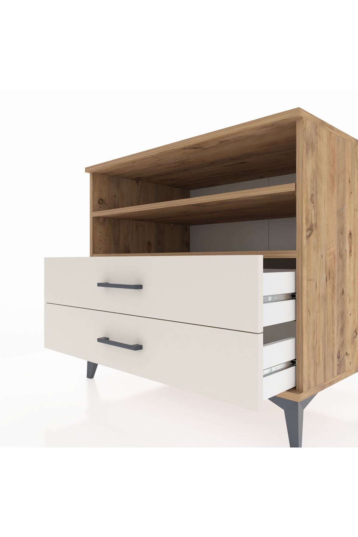 Kronos Şifonyer 2 Raflı 2 Çekmeceli 88x59x80 Çam-Aytaşı