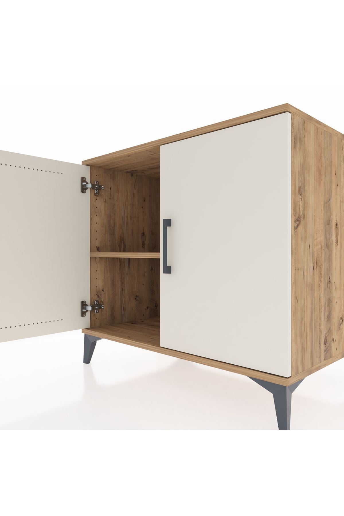 Kronos Şifonyer Tek Raflı 2 Kapaklı 88x59x80 Çam-Aytaşı