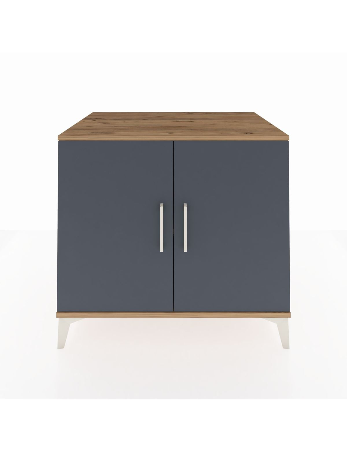 Kronos Şifonyer Tek Raflı 2 Kapaklı 88x59x80 Çam-Antrasit