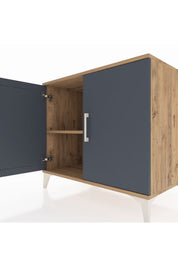 Kronos Şifonyer Tek Raflı 2 Kapaklı 88x59x80 Çam-Antrasit
