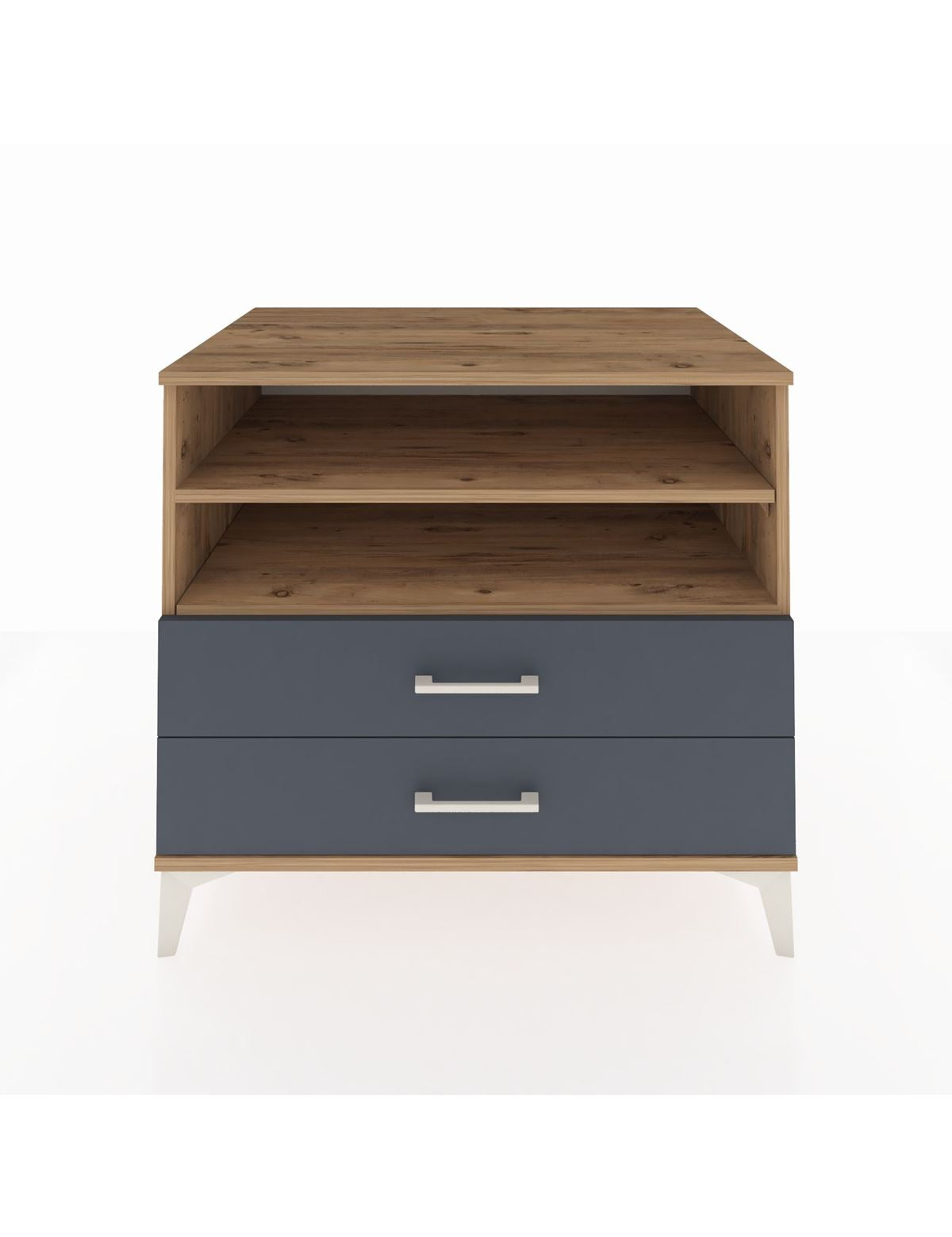 Kronos Şifonyer 2 Raflı 2 Çekmeceli 88x59x80 Çam-Antrasit