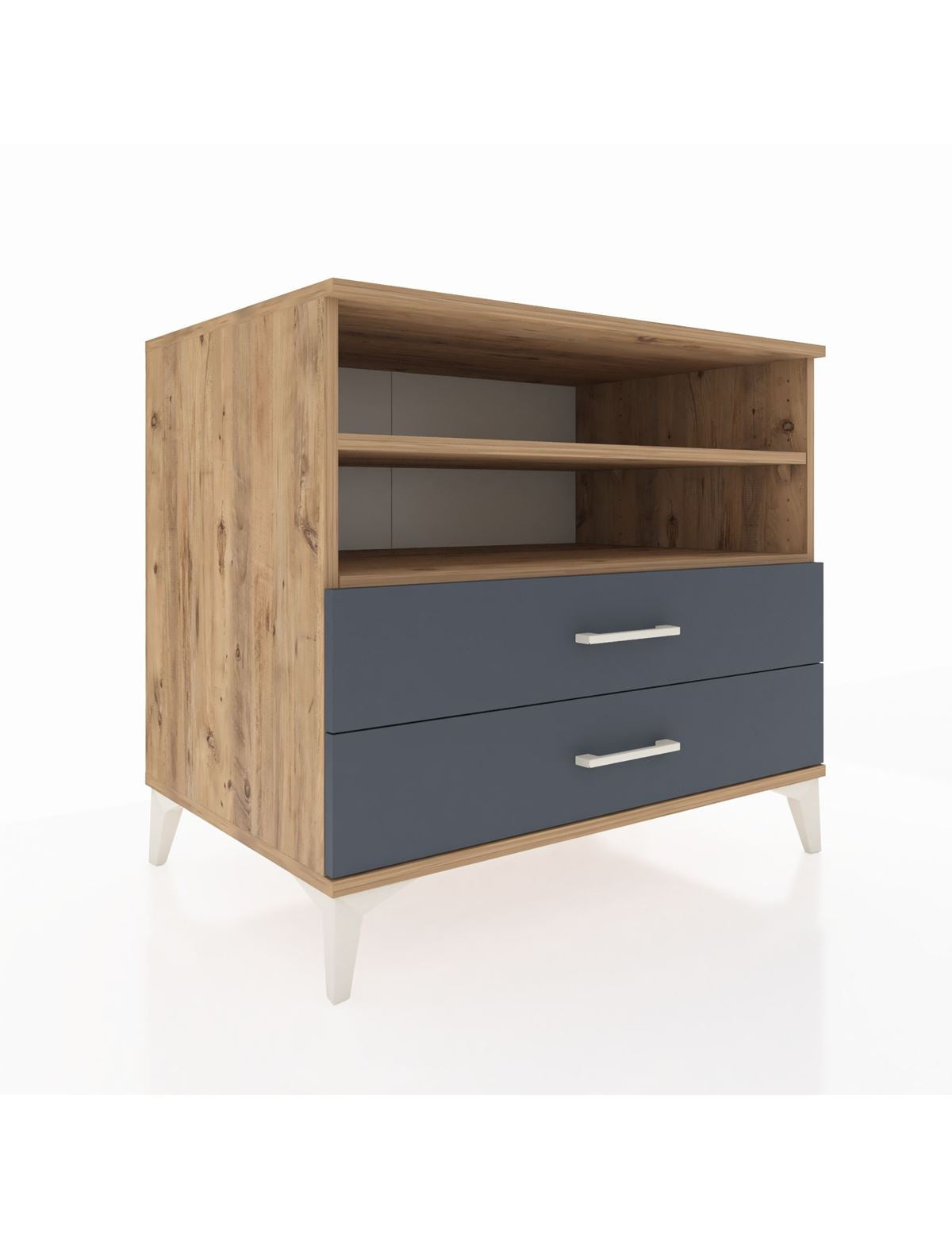 Kronos Şifonyer 2 Raflı 2 Çekmeceli 88x59x80 Çam-Antrasit