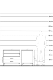 Kronos Şifonyer 2 Raflı 2 Çekmeceli 88x59x80 Çam-Antrasit