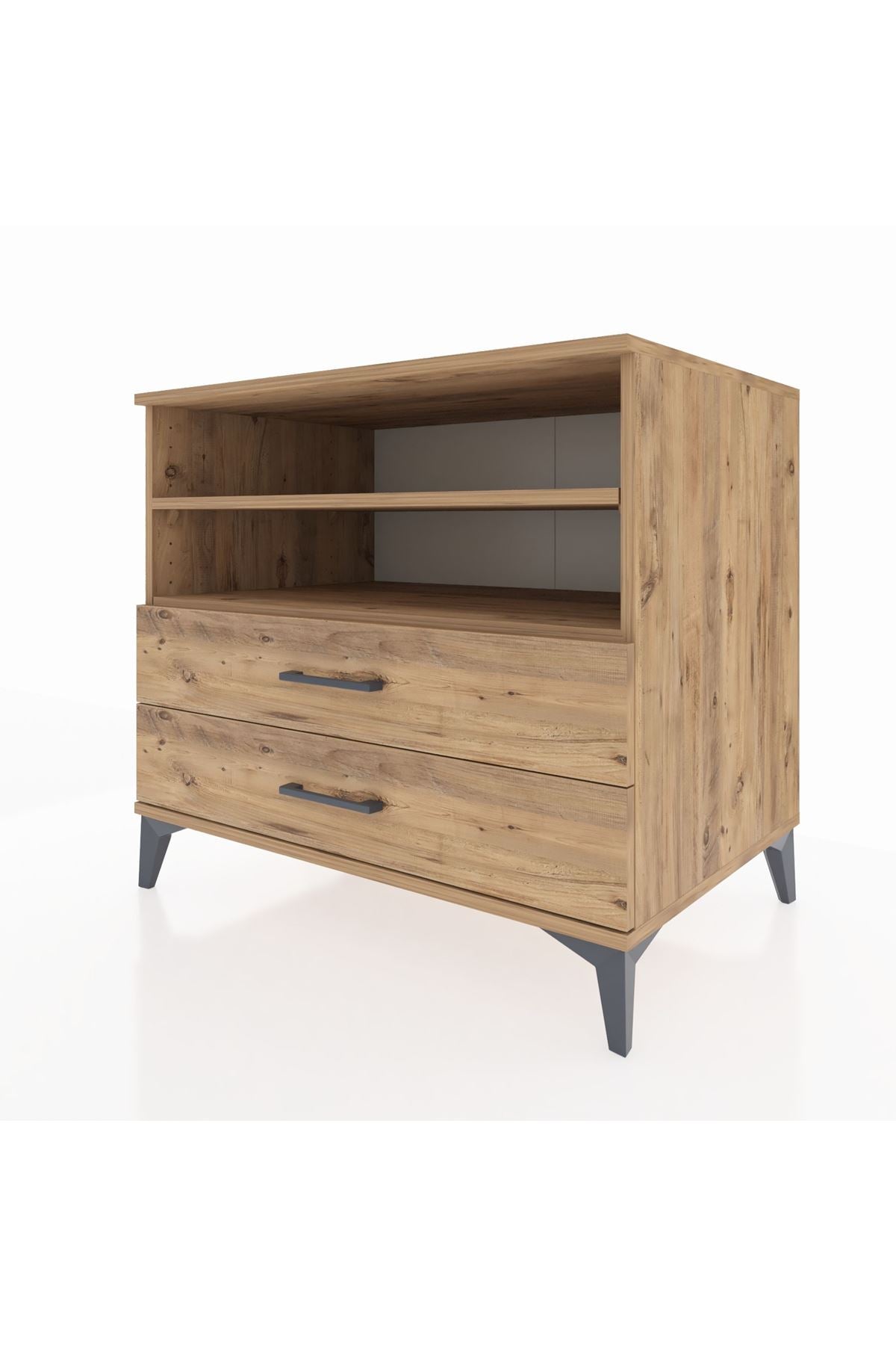 Kronos Şifonyer 2 Raflı 2 Çekmeceli 88x59x80 Çam-Çam