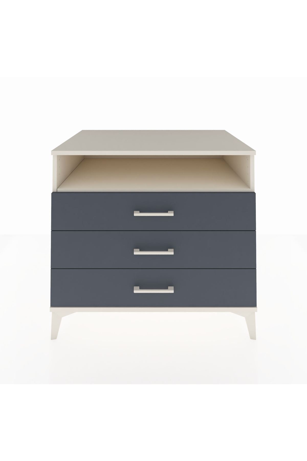 Kronos Şifonyer Tek Raflı 3 Çekmeceli 88x59x80 Aytaşı-Antrasit