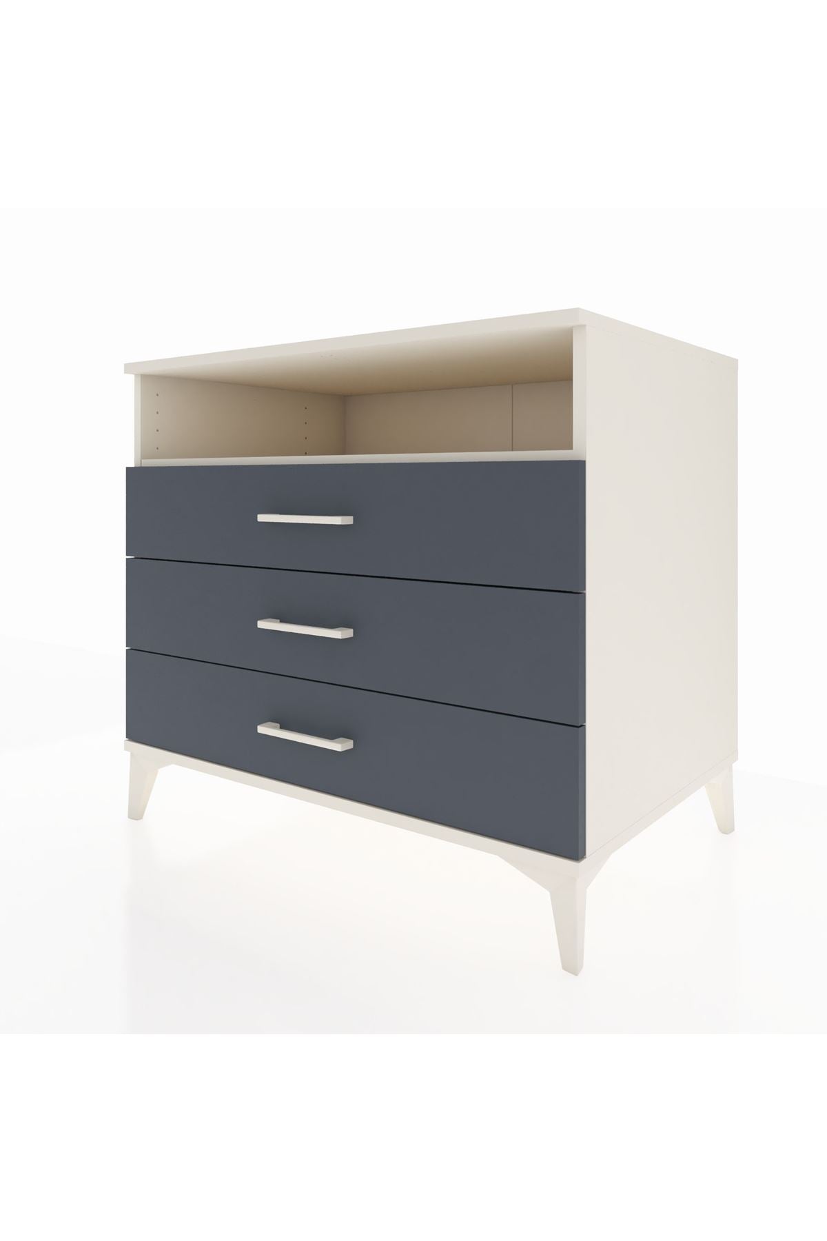 Kronos Şifonyer Tek Raflı 3 Çekmeceli 88x59x80 Aytaşı-Antrasit