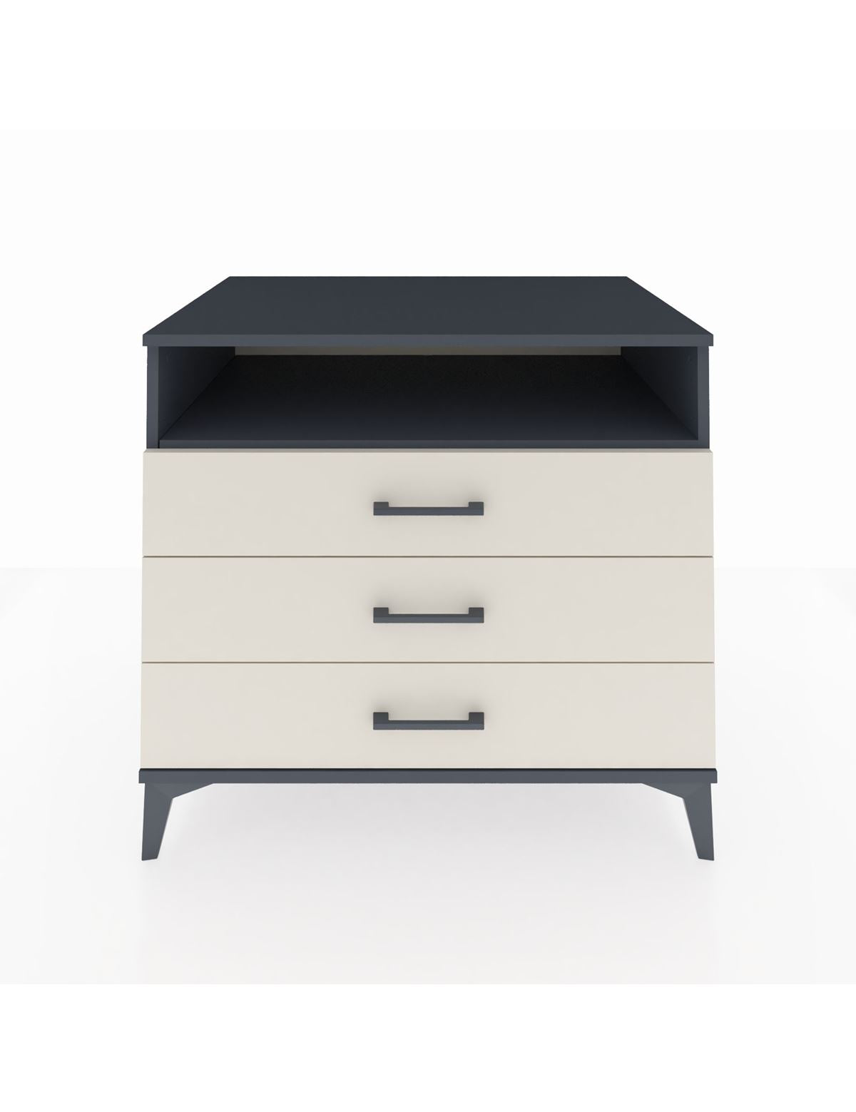 Kronos Şifonyer Tek Raflı 3 Çekmeceli 88x59x80 Antrasit-Aytaşı