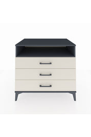 Kronos Şifonyer Tek Raflı 3 Çekmeceli 88x59x80 Antrasit-Aytaşı