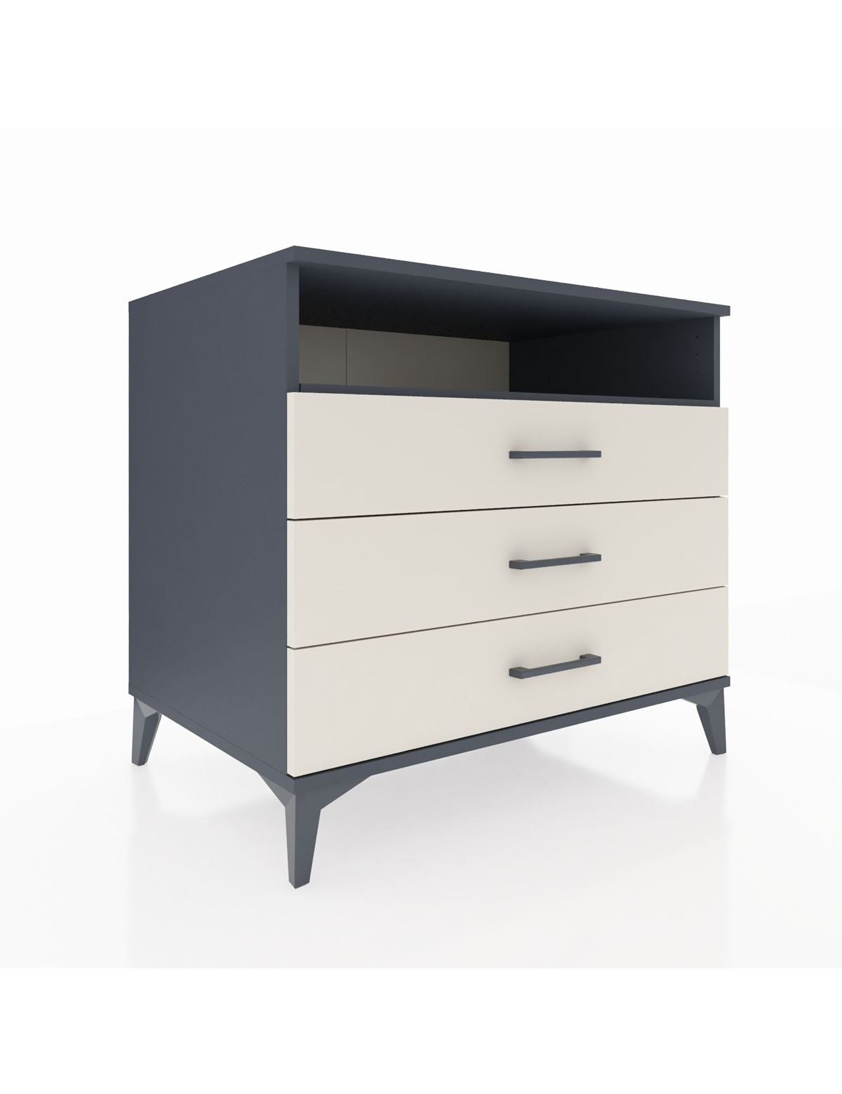 Kronos Şifonyer Tek Raflı 3 Çekmeceli 88x59x80 Antrasit-Aytaşı