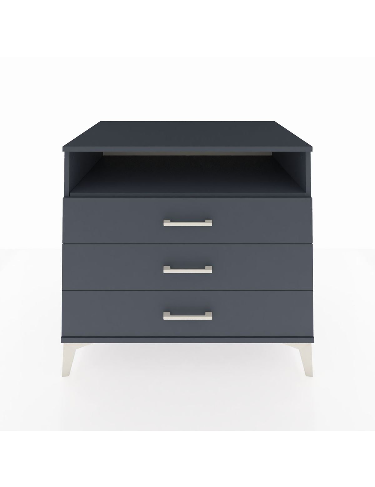 Kronos Şifonyer Tek Raflı 3 Çekmeceli 88x59x80 Antrasit-Antrasit