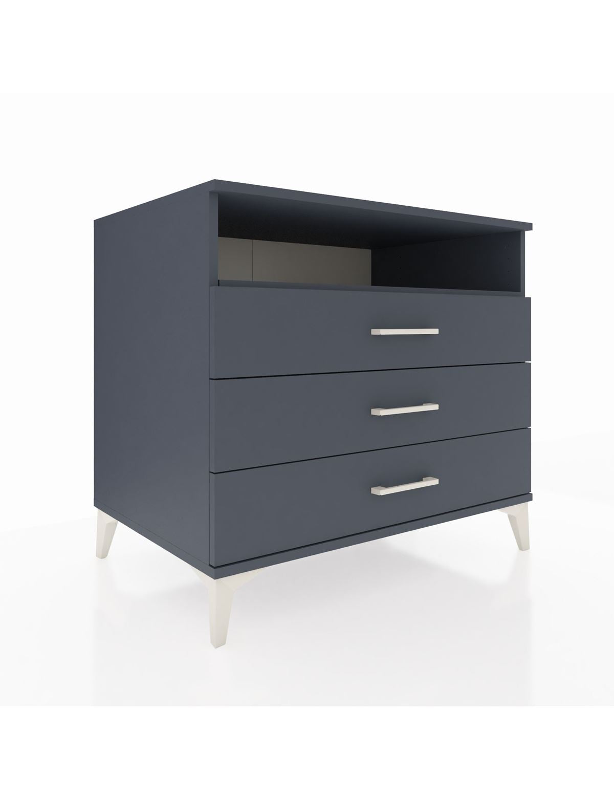 Kronos Şifonyer Tek Raflı 3 Çekmeceli 88x59x80 Antrasit-Antrasit