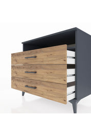 Kronos Şifonyer Tek Raflı 3 Çekmeceli 88x59x80 Antrasit-Çam