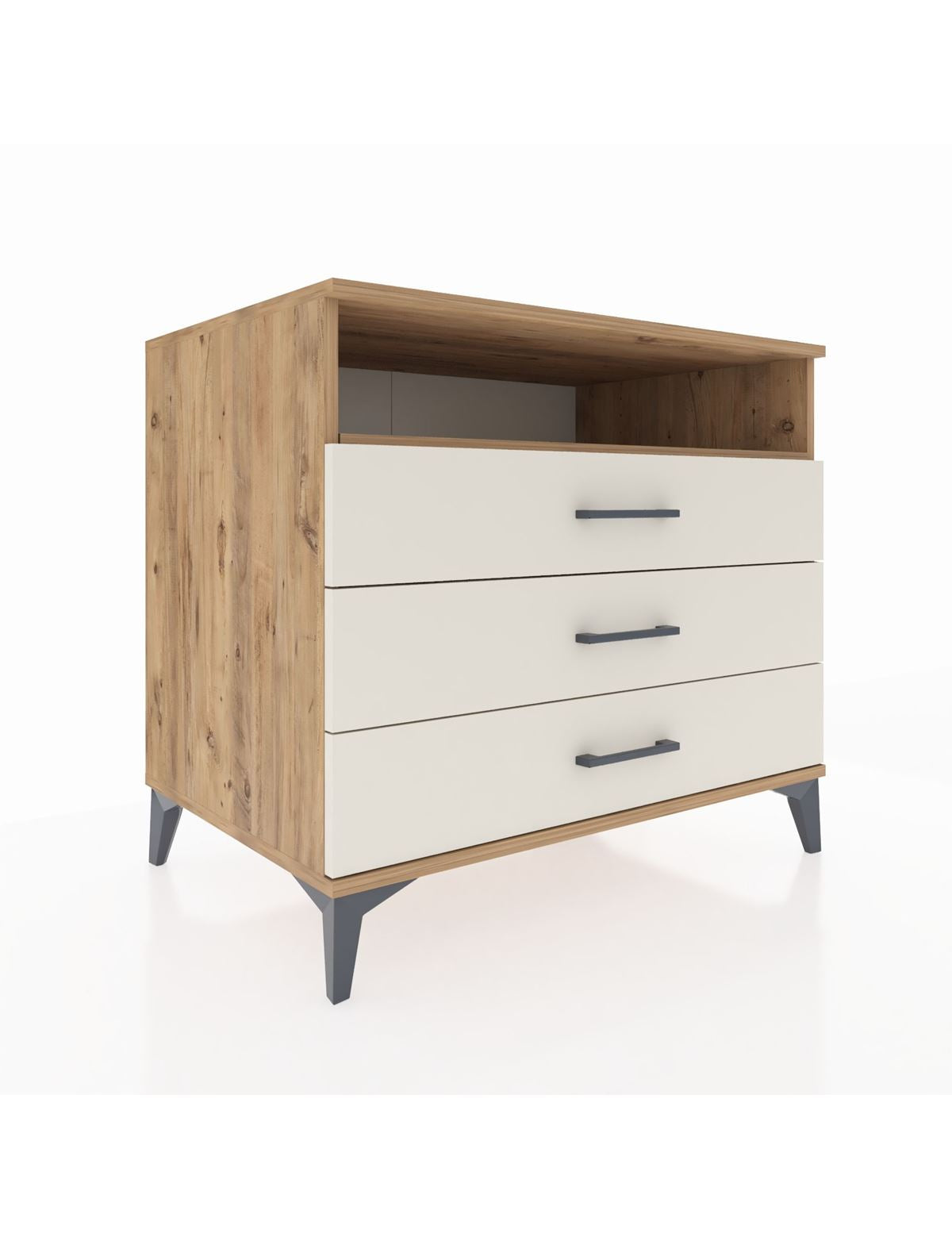 Kronos Şifonyer Tek Raflı 3 Çekmeceli 88x59x80 Çam-Aytaşı