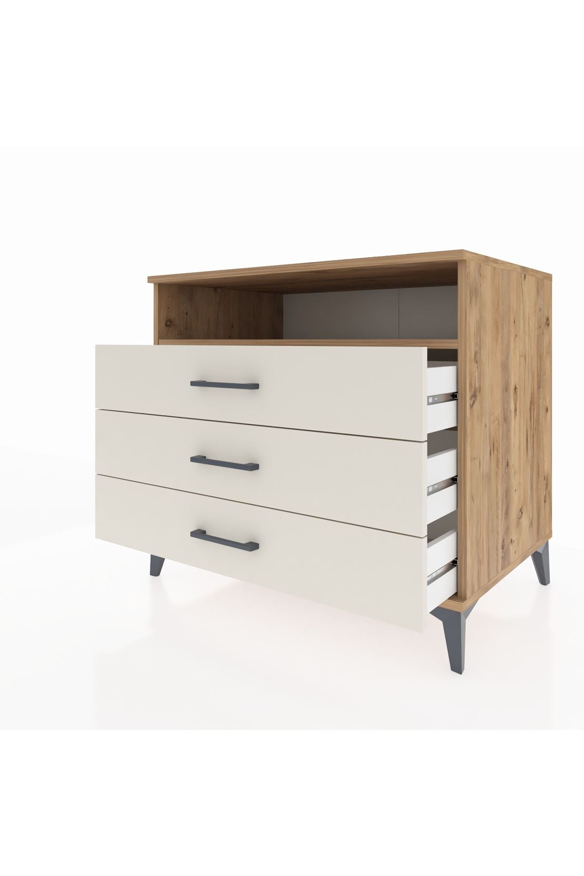 Kronos Şifonyer Tek Raflı 3 Çekmeceli 88x59x80 Çam-Aytaşı