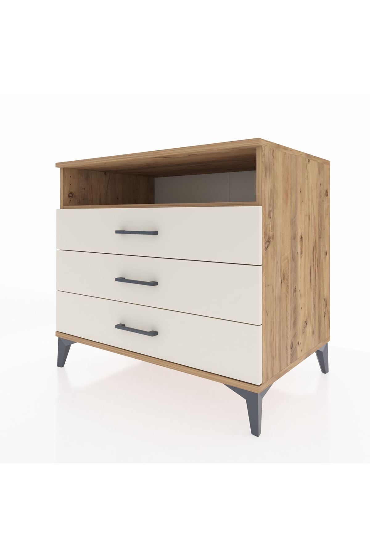 Kronos Şifonyer Tek Raflı 3 Çekmeceli 88x59x80 Çam-Aytaşı