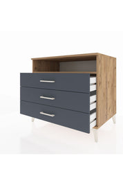 Kronos Şifonyer Tek Raflı 3 Çekmeceli 88x59x80 Çam-Antrasit