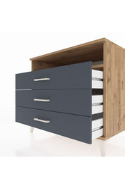 Kronos Şifonyer Tek Raflı 3 Çekmeceli 88x59x80 Çam-Antrasit