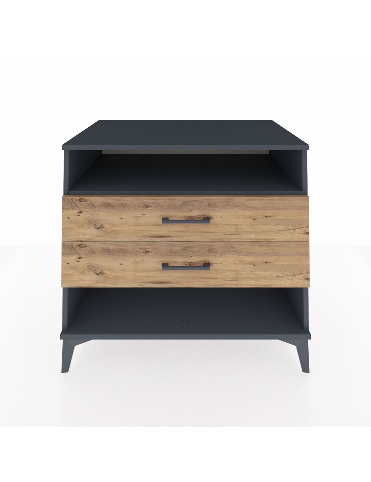 Kronos Şifonyer Tek Raflı 2 Çekmeceli 88x59x80 Antrasit-Çam