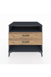 Kronos Şifonyer Tek Raflı 2 Çekmeceli 88x59x80 Antrasit-Çam